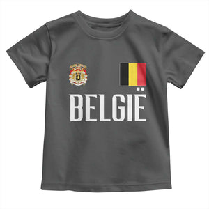 Royal Coat of Arms Belgie Crest Graphic Toddler T Shirt Traditional Belgium Belgian Flag and Lion Heritage Pride Gift TS02 Dark Heather Print Your Wear