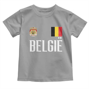 Royal Coat of Arms Belgie Crest Graphic Toddler T Shirt Traditional Belgium Belgian Flag and Lion Heritage Pride Gift TS02 Sport Gray Print Your Wear