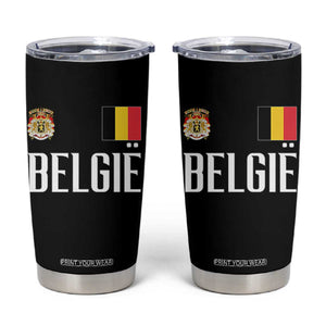 Royal Coat of Arms Belgie Crest Graphic Tumbler Cup Traditional Belgium Belgian Flag and Lion Heritage Pride Gift TS02 Black Print Your Wear