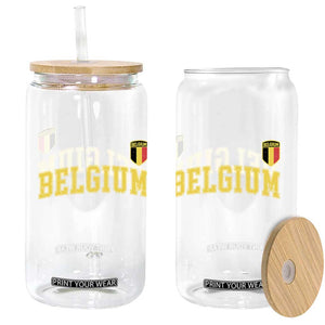 Vintage Belgium Varsity Style Distressed Graphic Glass Can Classic Collegiate Belgian Pride TS02 Print Your Wear