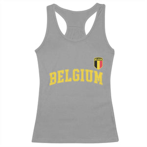 Vintage Belgium Varsity Style Distressed Graphic Racerback Tank Top Classic Collegiate Belgian Pride TS02 Sport Gray Print Your Wear