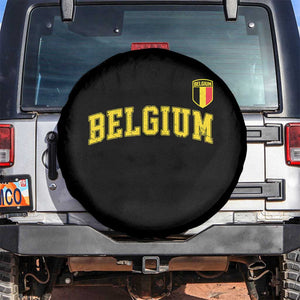 Vintage Belgium Varsity Style Distressed Graphic Spare Tire Cover Classic Collegiate Belgian Pride TS02 No hole Black Print Your Wear