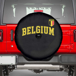 Vintage Belgium Varsity Style Distressed Graphic Spare Tire Cover Classic Collegiate Belgian Pride TS02 Black Print Your Wear