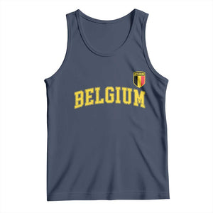 Vintage Belgium Varsity Style Distressed Graphic Tank Top Classic Collegiate Belgian Pride TS02 Navy Print Your Wear