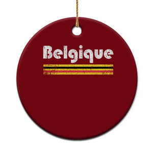 Retro Belgique Belgium Flag Distressed Graphic in French Ceramic Ornament Proud Belgian Heritage and Country Roots Pride Gift TS02 1pc Red Print Your Wear