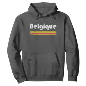 Retro Belgique Belgium Flag Distressed Graphic in French Hoodie Proud Belgian Heritage and Country Roots Pride Gift TS02 Dark Heather Print Your Wear