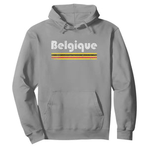 Retro Belgique Belgium Flag Distressed Graphic in French Hoodie Proud Belgian Heritage and Country Roots Pride Gift TS02 Sport Gray Print Your Wear