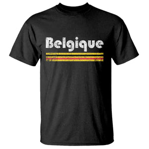 Retro Belgique Belgium Flag Distressed Graphic in French T Shirt Proud Belgian Heritage and Country Roots Pride Gift TS02 Black Print Your Wear