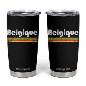 Retro Belgique Belgium Flag Distressed Graphic in French Tumbler Cup Proud Belgian Heritage and Country Roots Pride Gift TS02 Black Print Your Wear