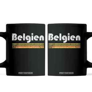 Retro Belgien Belgium Flag Distressed Graphic in German Coffee Mug Proud Belgian Heritage and Country Roots Pride Gift TS02 Black Print Your Wear