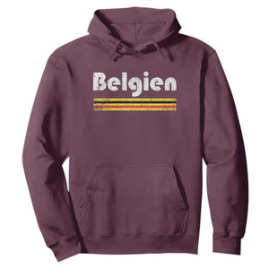 Retro Belgien Belgium Flag Distressed Graphic in German Hoodie Proud Belgian Heritage and Country Roots Pride Gift TS02 Maroon Print Your Wear