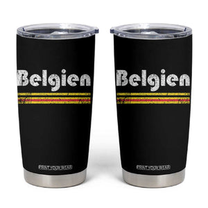 Retro Belgien Belgium Flag Distressed Graphic in German Tumbler Cup Proud Belgian Heritage and Country Roots Pride Gift TS02 Black Print Your Wear