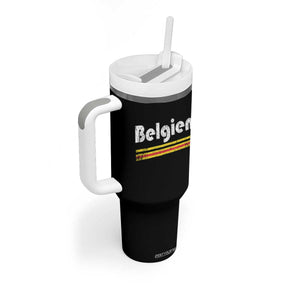 Retro Belgien Belgium Flag Distressed Graphic in German Tumbler With Handle Proud Belgian Heritage and Country Roots Pride Gift TS02 Print Your Wear