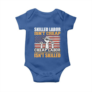 Skilled Labor Patriotic USA Flag Baby Onesie Blue Collar Trade Union Hand Tools Pride Graphic TS02 Royal Blue Print Your Wear