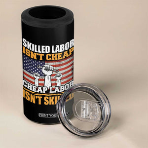 Skilled Labor Patriotic USA Flag 4 in 1 Can Cooler Tumbler Blue Collar Trade Union Hand Tools Pride Graphic TS02 Print Your Wear