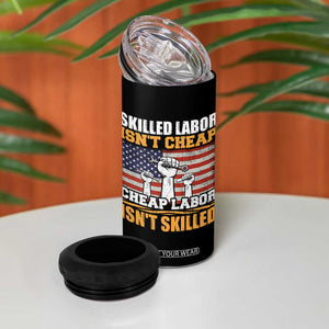 Skilled Labor Patriotic USA Flag 4 in 1 Can Cooler Tumbler Blue Collar Trade Union Hand Tools Pride Graphic TS02 Print Your Wear