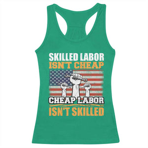 Skilled Labor Patriotic USA Flag Racerback Tank Top Blue Collar Trade Union Hand Tools Pride Graphic TS02 Irish Green Print Your Wear