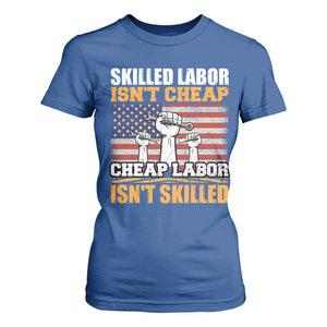Skilled Labor Patriotic USA Flag T Shirt For Women Blue Collar Trade Union Hand Tools Pride Graphic TS02 Royal Blue Print Your Wear