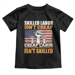 Skilled Labor Patriotic USA Flag Toddler T Shirt Blue Collar Trade Union Hand Tools Pride Graphic TS02 Black Print Your Wear
