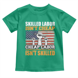 Skilled Labor Patriotic USA Flag Toddler T Shirt Blue Collar Trade Union Hand Tools Pride Graphic TS02 Irish Green Print Your Wear