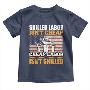 Skilled Labor Patriotic USA Flag Toddler T Shirt Blue Collar Trade Union Hand Tools Pride Graphic TS02 Navy Print Your Wear