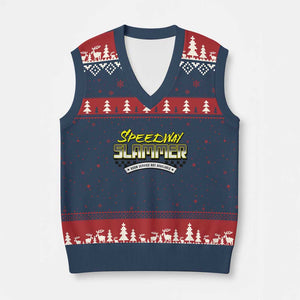 Speedway Slammer Indiana 2025 V-Neck Knit Sweater Vest TS02 Navy Red Print Your Wear