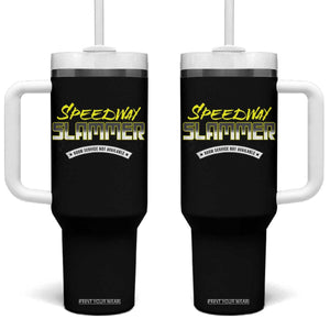 Speedway Slammer Indiana 2025 Tumbler With Handle TS02 One Size: 40 oz Black Print Your Wear