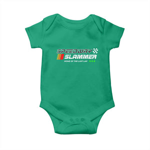 Speedway Slammer Racing 2025 Baby Onesie Home of The Last Lap TS02 Irish Green Print Your Wear