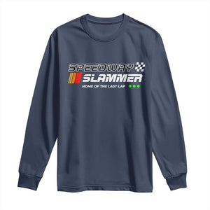 Speedway Slammer Racing 2025 Long Sleeve Shirt Home of The Last Lap TS02 Navy Print Your Wear
