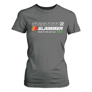 Speedway Slammer Racing 2025 T Shirt For Women Home of The Last Lap TS02 Dark Heather Print Your Wear