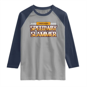 Indiana Speedway Slammer 2025 Raglan Shirt Detention Prison TS02 Sport Gray Navy Print Your Wear