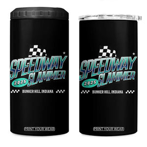 Speedway Slammer 2025 4 in 1 Can Cooler Tumbler Bunker Hill Indiana TS02 One Size: 16 oz Black Print Your Wear
