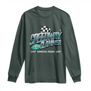 Speedway Slammer 2025 Long Sleeve Shirt Bunker Hill Indiana TS02 Dark Forest Green Print Your Wear