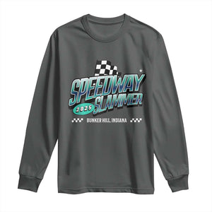 Speedway Slammer 2025 Long Sleeve Shirt Bunker Hill Indiana TS02 Dark Heather Print Your Wear
