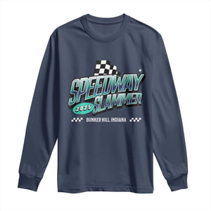Speedway Slammer 2025 Long Sleeve Shirt Bunker Hill Indiana TS02 Navy Print Your Wear