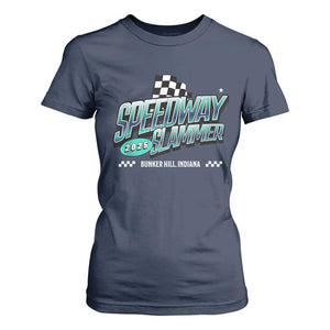 Speedway Slammer 2025 T Shirt For Women Bunker Hill Indiana TS02 Navy Print Your Wear