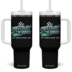 Speedway Slammer 2025 Tumbler With Handle Bunker Hill Indiana TS02 One Size: 40 oz Black Print Your Wear