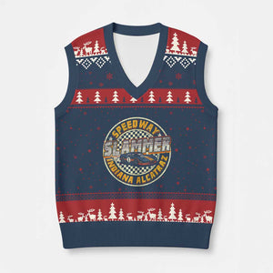 Speedway Slammer 2025 V-Neck Knit Sweater Vest Indiana Alcatraz Retro Vintage Racing Graphic TS02 Navy Red Print Your Wear
