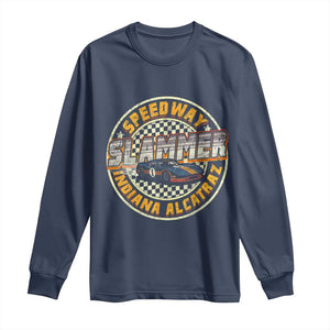 Speedway Slammer 2025 Long Sleeve Shirt Indiana Alcatraz Retro Vintage Racing Graphic TS02 Navy Print Your Wear