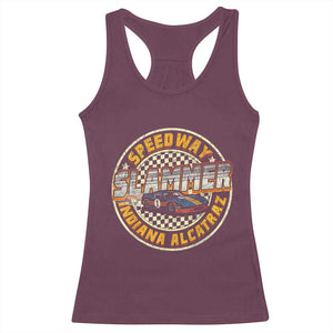 Speedway Slammer 2025 Racerback Tank Top Indiana Alcatraz Retro Vintage Racing Graphic TS02 Maroon Print Your Wear