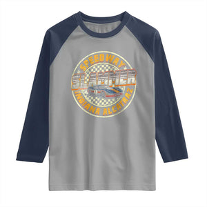 Speedway Slammer 2025 Raglan Shirt Indiana Alcatraz Retro Vintage Racing Graphic TS02 Sport Gray Navy Print Your Wear