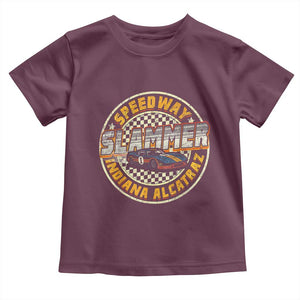 Speedway Slammer 2025 Toddler T Shirt Indiana Alcatraz Retro Vintage Racing Graphic TS02 Maroon Print Your Wear