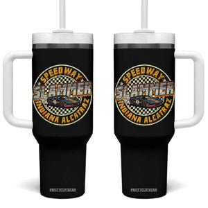 Speedway Slammer 2025 Tumbler With Handle Indiana Alcatraz Retro Vintage Racing Graphic TS02 One Size: 40 oz Black Print Your Wear
