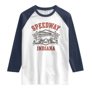 Indiana Speedway Slammer 2025 Raglan Shirt Detention Prison Jail TS02 White Navy Print Your Wear