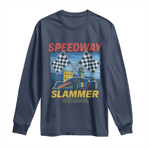 Speedway Slammer 2025 Long Sleeve Shirt Indiana Alcatraz Vintage Racing Graphic TS02 Navy Print Your Wear
