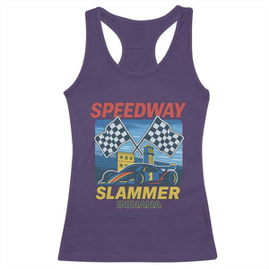 Speedway Slammer 2025 Racerback Tank Top Indiana Alcatraz Vintage Racing Graphic TS02 Purple Print Your Wear