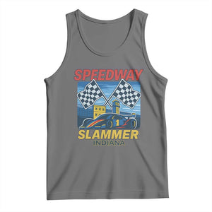 Speedway Slammer 2025 Tank Top Indiana Alcatraz Vintage Racing Graphic TS02 Black Heather Print Your Wear