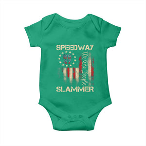 Speedway Slammer 2025 Baby Onesie We The People Patriotic Distressed American Flag TS02 Irish Green Print Your Wear