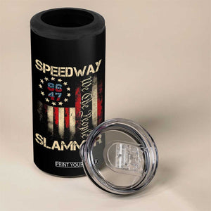 Speedway Slammer 2025 4 in 1 Can Cooler Tumbler We The People Patriotic Distressed American Flag TS02 Print Your Wear