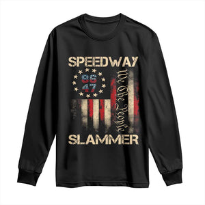 Speedway Slammer 2025 Long Sleeve Shirt We The People Patriotic Distressed American Flag TS02 Black Print Your Wear